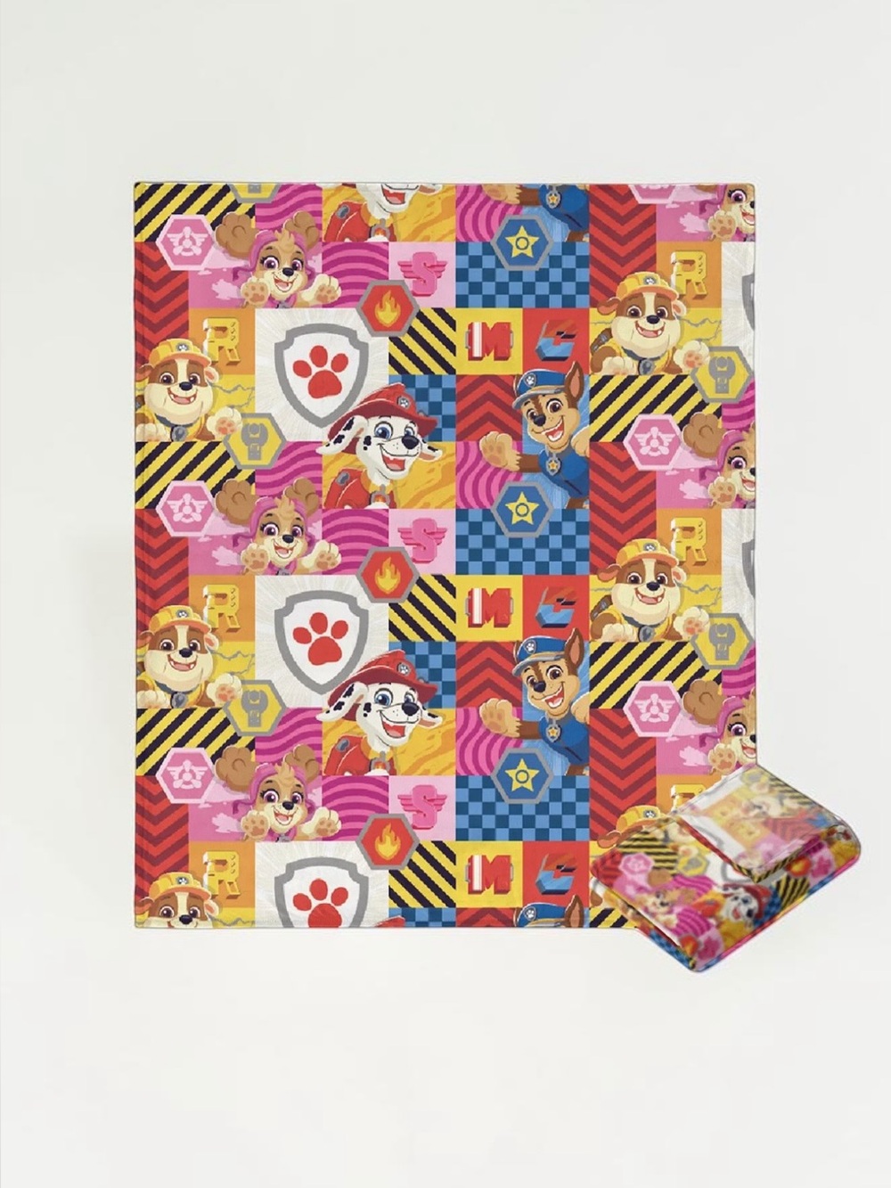 Paw Patrol Plush Throw Blanket 46x60 Chase Marshall Skye Rubble Soft Kids Nickel